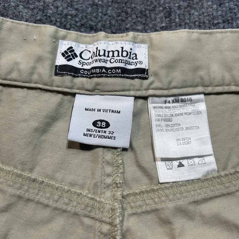 Columbia XM8010 Men's Carpenter Pants Tan Cotton Canvas Utility Workwear 38/32
